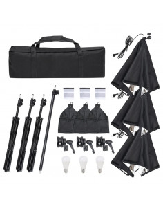 Kit per Studio Fotografico con Set di Luci e Fondale