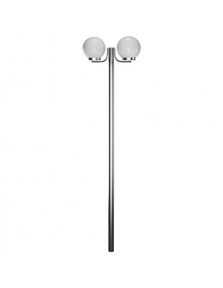 Lampione da Giardino con 2 Lampade 220 cm