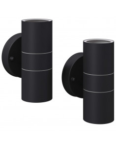 Applique LED Parete 2 pz Acciaio Inox Proiezione Alto/ Basso