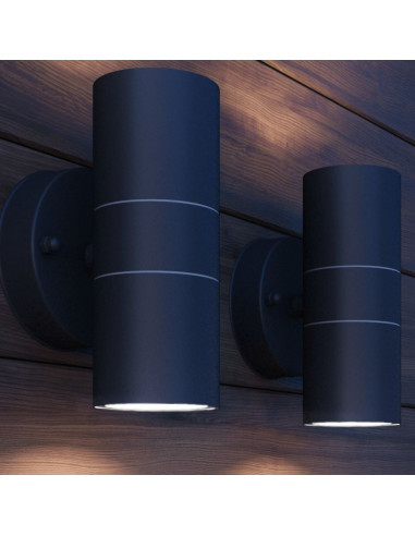 Applique LED Parete 2 pz Acciaio Inox Proiezione Alto/ Basso