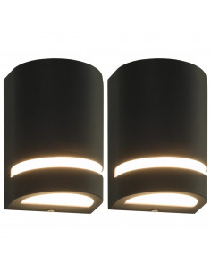 Lampade da Parete da Esterno 2 pz 35 W Nere Semicircolari
