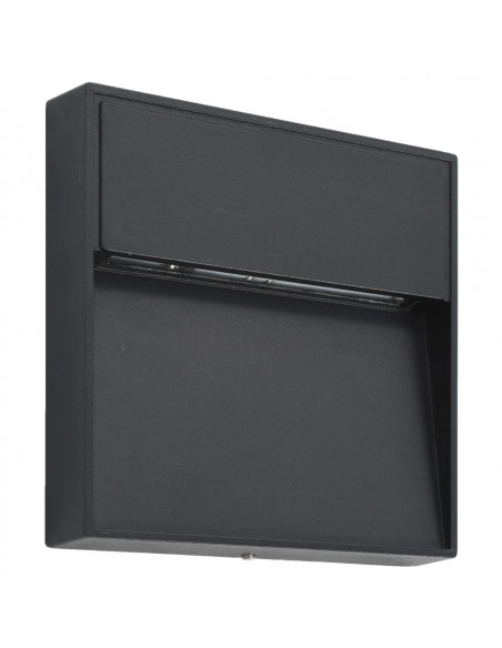Lampade da Parete da Esterno a LED 2 pz 3 W Nere Quadrate