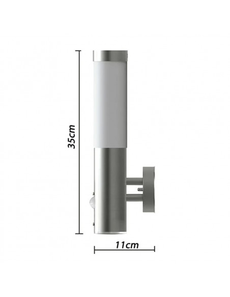 Lampioncini in acciaio inox, sensore di movimento,2 x 60w