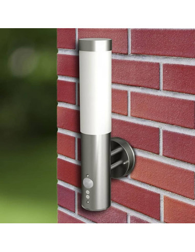 Lampioncini in acciaio inox, sensore di movimento,2 x 60w