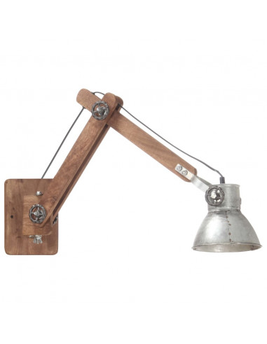 Lampada da Parete Stile Industriale Argento Rotonda E27