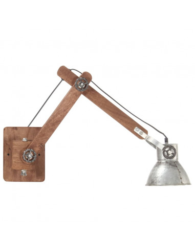 Lampada da Parete Stile Industriale Argento Rotonda E27