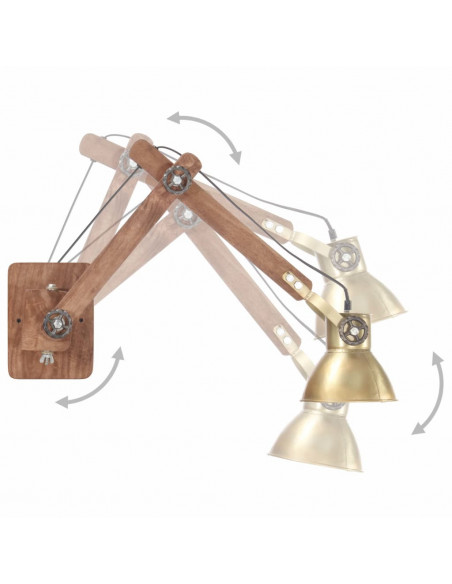 Lampada da Parete Stile Industriale Ottone Rotonda E27
