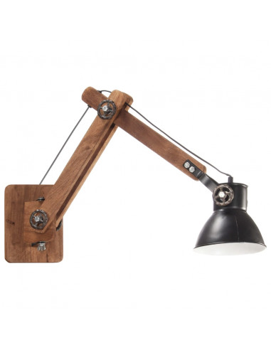 Lampada da Parete Stile Industriale Nera Rotonda E27