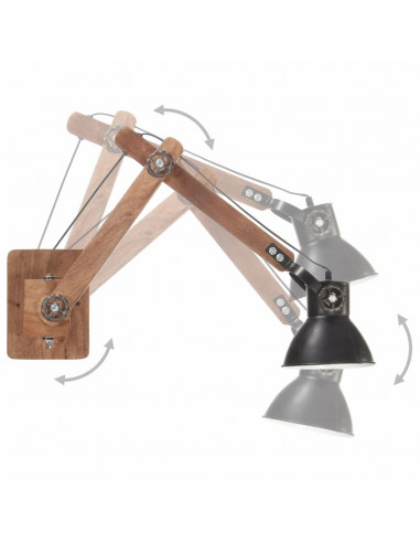 Lampada da Parete Stile Industriale Nera Rotonda E27