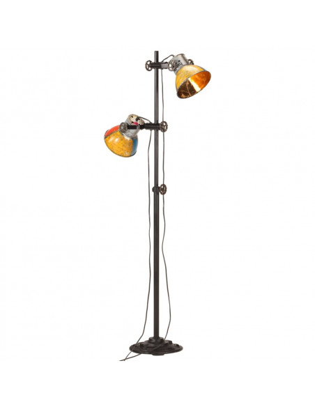 Lampada da Pavimento con 2 Paralumi Multicolore E27