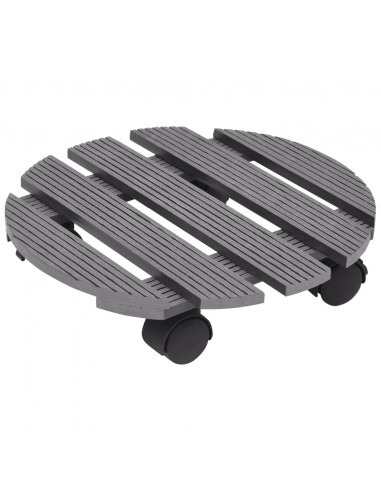 Carrelli Porta Piante 4 pz Grigi Ø30x7,5 cm WPC