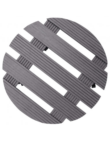 Carrelli Porta Piante 4 pz Grigi Ø30x7,5 cm WPC