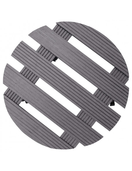 Carrelli Porta Piante 4 pz Grigi Ø30x7,5 cm WPC