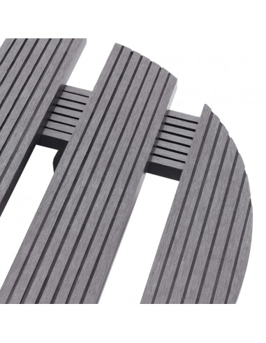 Carrelli Porta Piante 4 pz Grigi Ø30x7,5 cm WPC