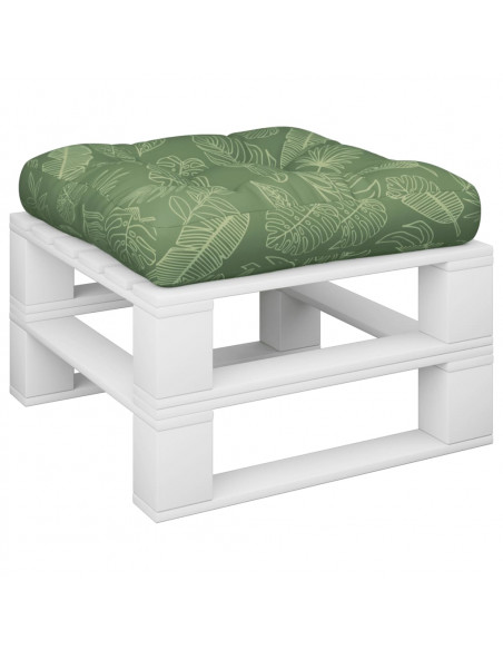Cuscino per Pallet Motivo a Foglie 60x61,5x10 cm Tessuto Oxford