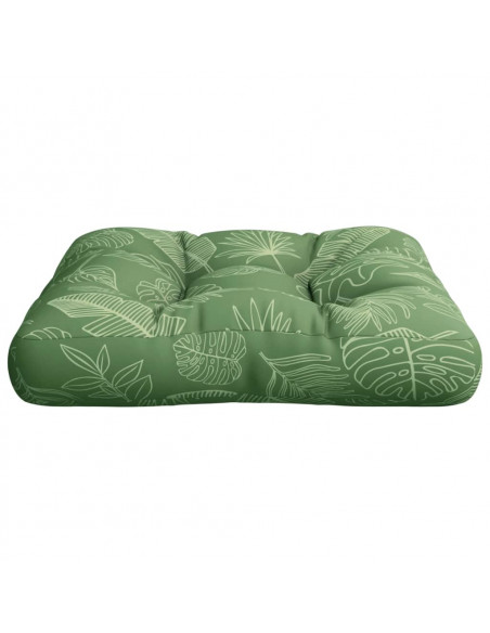Cuscino per Pallet Motivo a Foglie 60x61,5x10 cm Tessuto Oxford