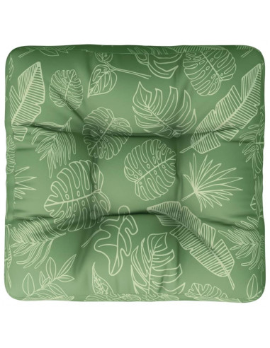 Cuscino per Pallet Motivo a Foglie 60x61,5x10 cm Tessuto Oxford