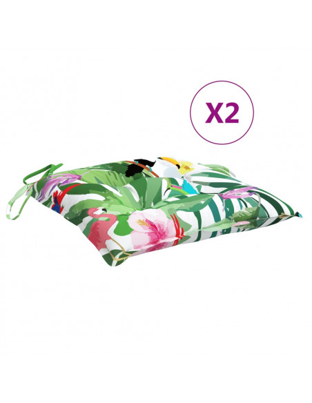 Cuscini per Sedia 2 pz Multicolore 40x40x7 cm Tessuto