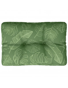 Cuscino per Pallet con Motivo a Foglie 60x40x12 cm in Tessuto 2