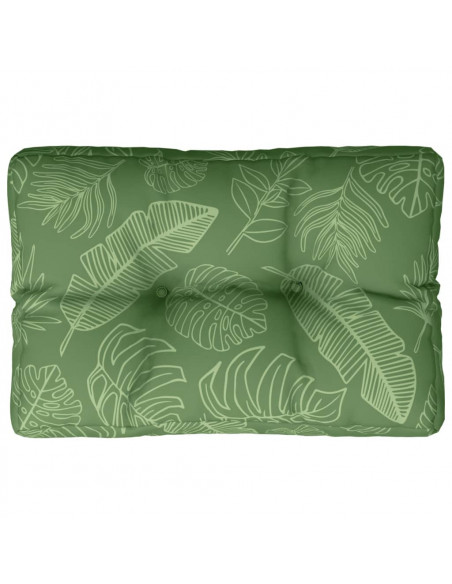 Cuscino per Pallet con Motivo a Foglie 60x40x12 cm in Tessuto