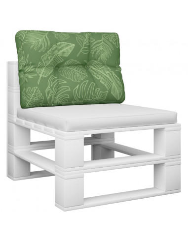 Cuscino per Pallet con Motivo a Foglie 60x40x12 cm in Tessuto