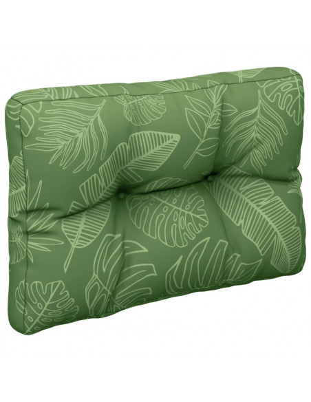 Cuscino per Pallet con Motivo a Foglie 60x40x12 cm in Tessuto