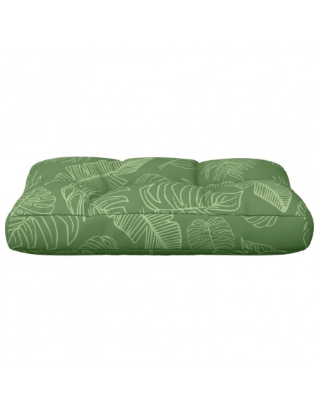 Cuscino per Pallet con Motivo a Foglie 60x40x12 cm in Tessuto