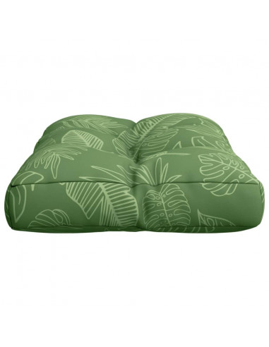 Cuscino per Pallet con Motivo a Foglie 60x40x12 cm in Tessuto