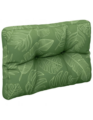 Cuscino per Pallet con Motivo a Foglie 50x40x12 cm in Tessuto