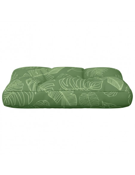 Cuscino per Pallet con Motivo a Foglie 50x40x12 cm in Tessuto