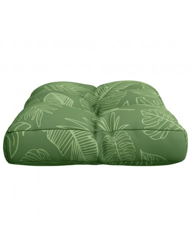 Cuscino per Pallet con Motivo a Foglie 50x40x12 cm in Tessuto