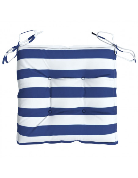 Cuscini per Sedia 6 pz Strisce Bianche e Blu 40x40x7 cm Tessuto