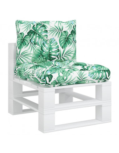 Cuscini per Pallet 2 pz Motivo a Foglie Tessuto