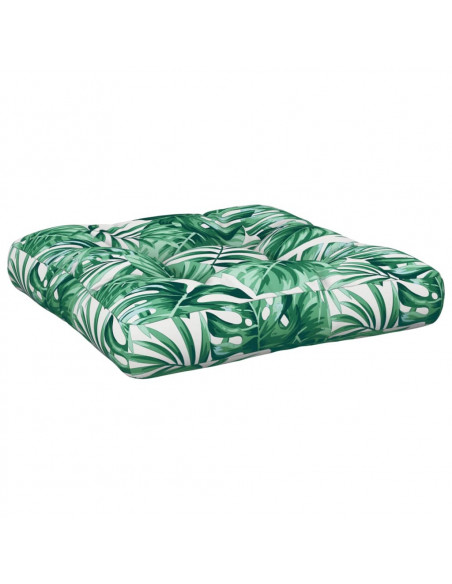 Cuscino per Pallet con Motivo a Foglie 60x61,5x10 cm in Tessuto