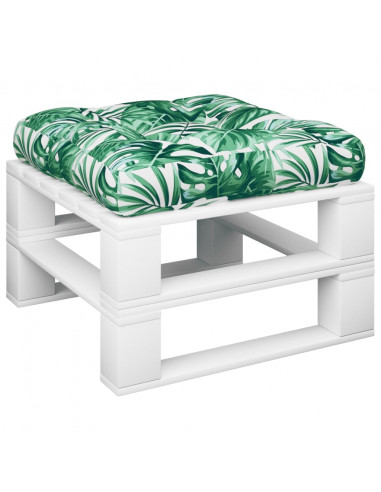 Cuscino per Pallet con Motivo a Foglie 60x61,5x10 cm in Tessuto