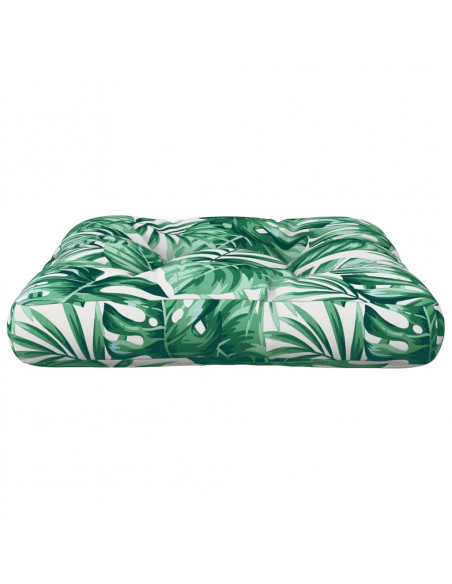 Cuscino per Pallet con Motivo a Foglie 60x61,5x10 cm in Tessuto