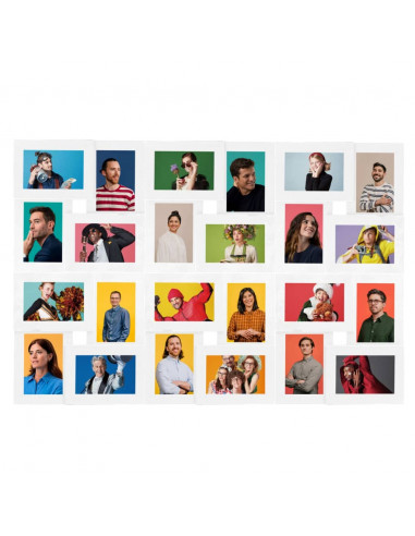 Cornice per Collage 24x(10x15 cm) Foto Bianco in MDF