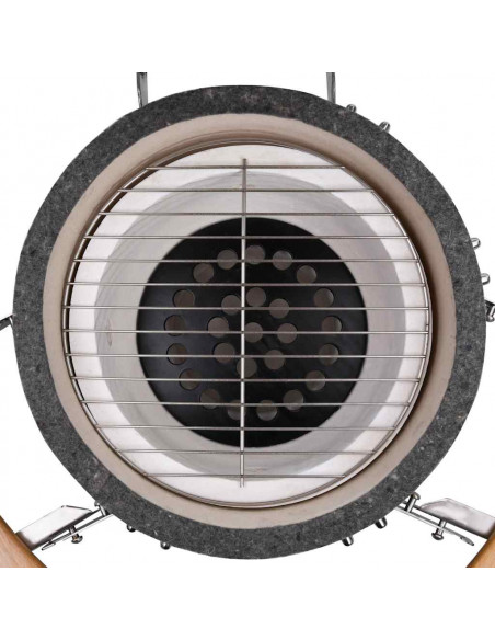 Kamado Griglia Barbecue Affumicatore in Ceramica 44 cm