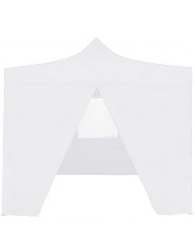 Gazebo Professionale Pieghevole 4 Pareti 3x3 m Acciaio Bianco