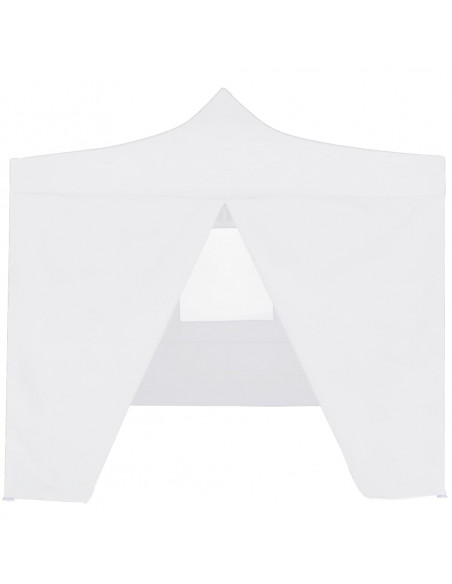 Gazebo Professionale Pieghevole 4 Pareti 3x3 m Acciaio Bianco