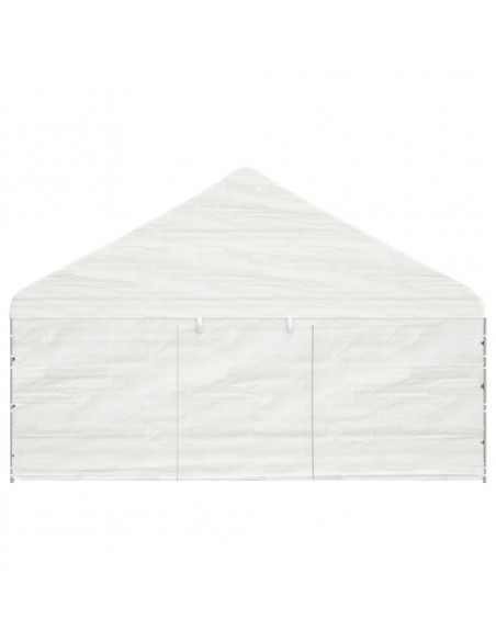Gazebo con Tetto Bianco 8,92x5,88x3,75 m in Polietilene
