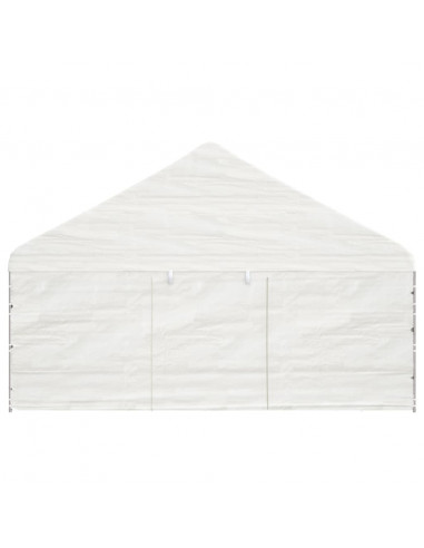 Gazebo con Tetto Bianco 13,38x5,88x3,75 m in Polietilene