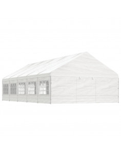 Gazebo con Tetto Bianco 11,15x5,88x3,75 m in Polietilene