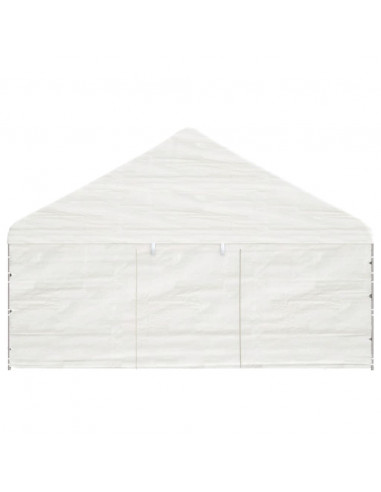 Gazebo con Tetto Bianco 11,15x5,88x3,75 m in Polietilene