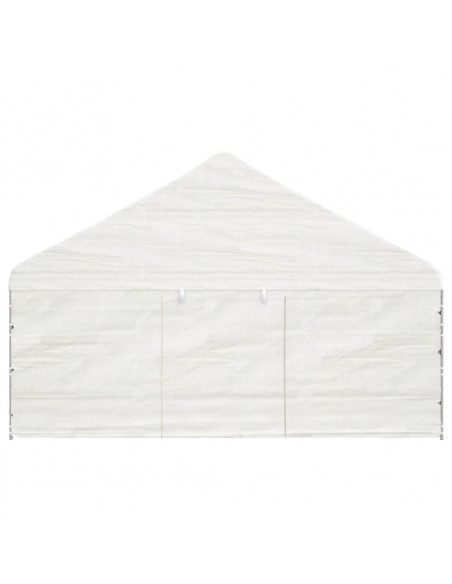 Gazebo con Tetto Bianco 11,15x5,88x3,75 m in Polietilene
