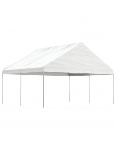 Gazebo con Tetto Bianco 4,46x5,88x3,75 m in Polietilene