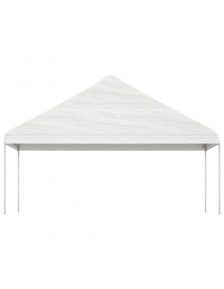 Gazebo con Tetto Bianco 4,46x5,88x3,75 m in Polietilene