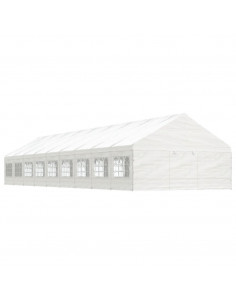 Gazebo con Tetto Bianco 20,07x5,88x3,75 m in Polietilene