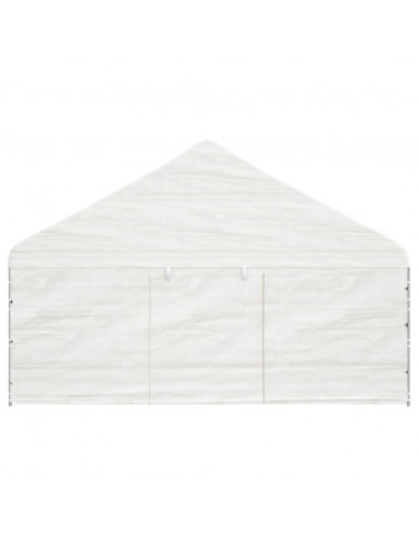 Gazebo con Tetto Bianco 20,07x5,88x3,75 m in Polietilene