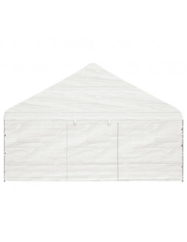Gazebo con Tetto Bianco 17,84x5,88x3,75 m in Polietilene